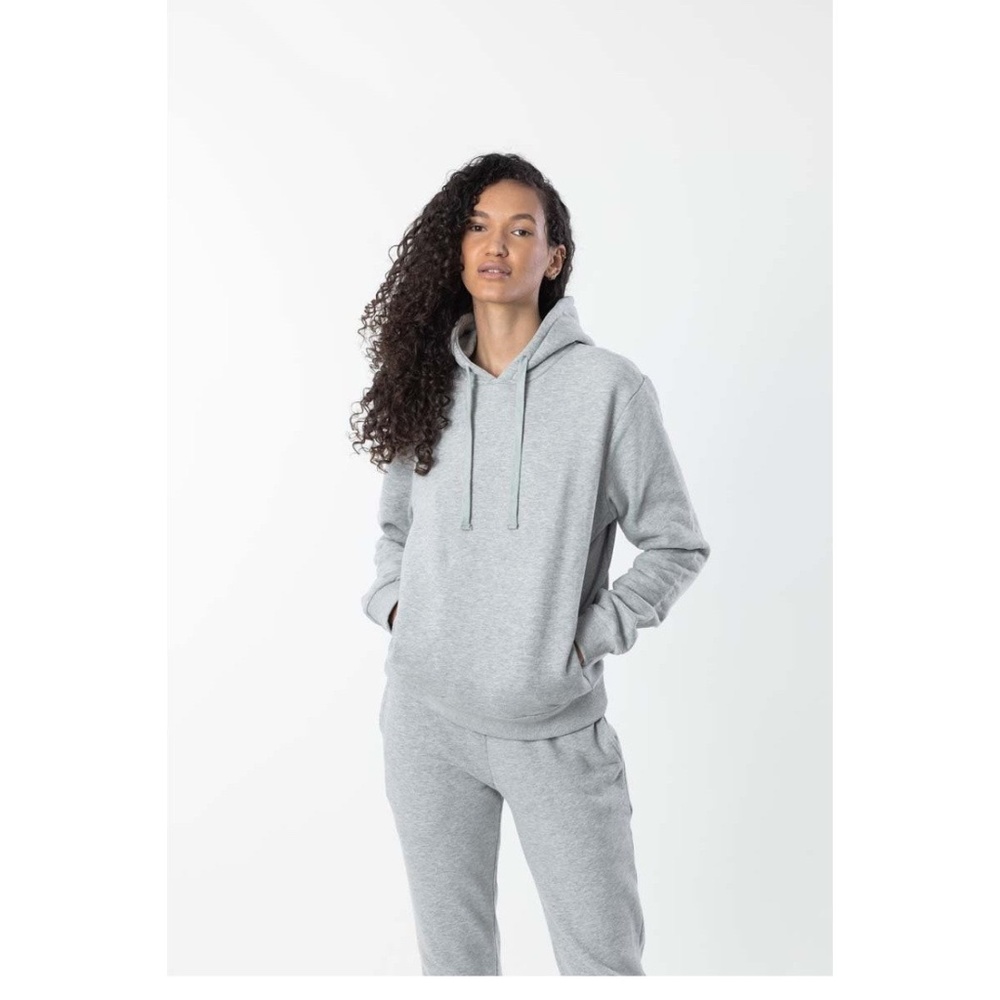 Grey hoodie in Soft Brushed Terry Cotton - The Label